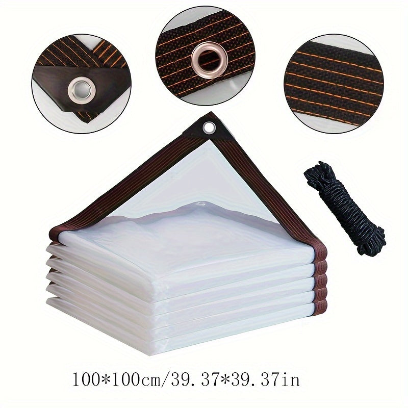 1pc Clear Waterproof Tarpaulin - Transparent Tarp Canopy Awnings for Winter Plants Cover and Greenhouse Film - Dustproof, Rainproof, UV Resistant, Heavy-Duty Garden Coverage with Long-Lasting Protection