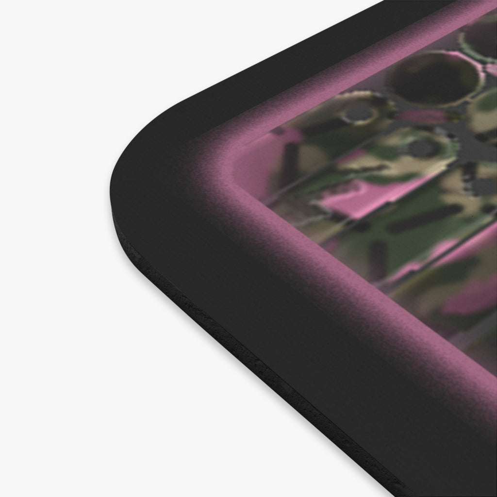 Robot Gurl Texture Map Pink Glow Mouse Pad — Neon Accent Gaming Desk Mat