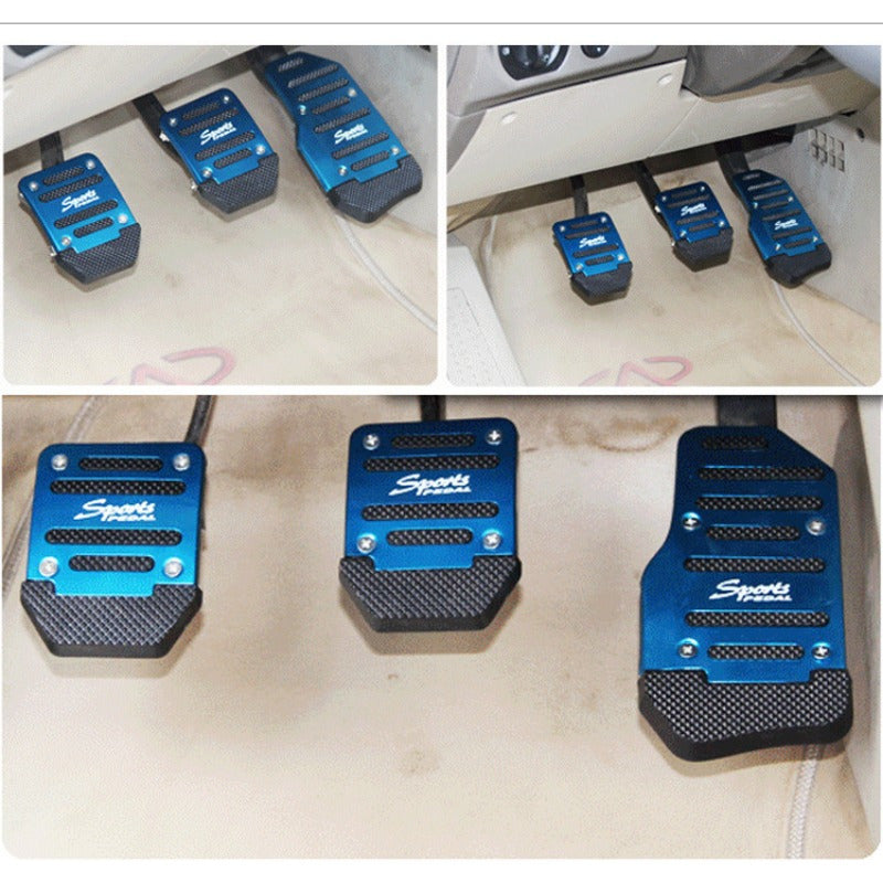 3pcs High-Performance Aluminum Alloy Automotive Pedals - Anti-Skid, Easy Installation, Enhanced Grip for Manual Clutch and Accelerator, Suitable for Most Vehicles