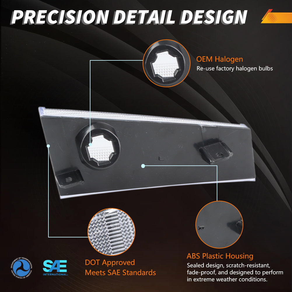 2pcs Clear/Smoked/Amber Lens Front Corner Parking Light