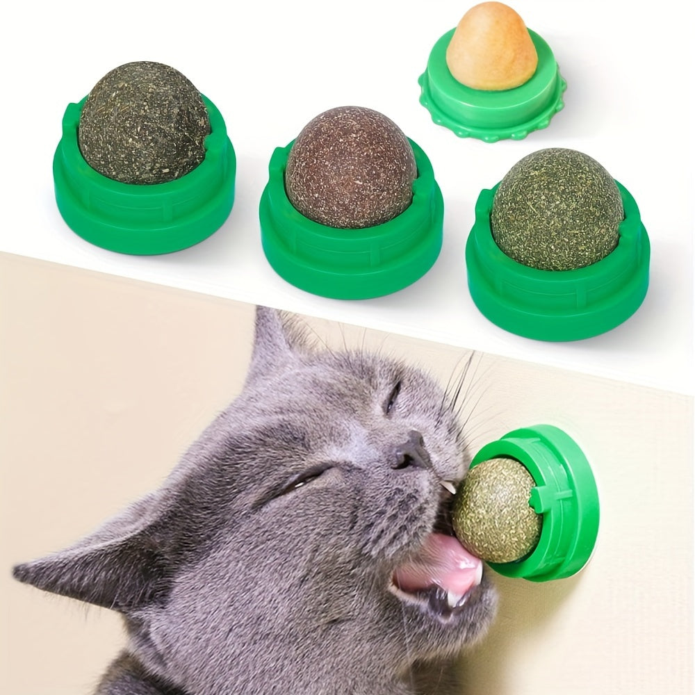 4 Pcs Whisker Delight Catnip Balls - Natural Energy Boosters