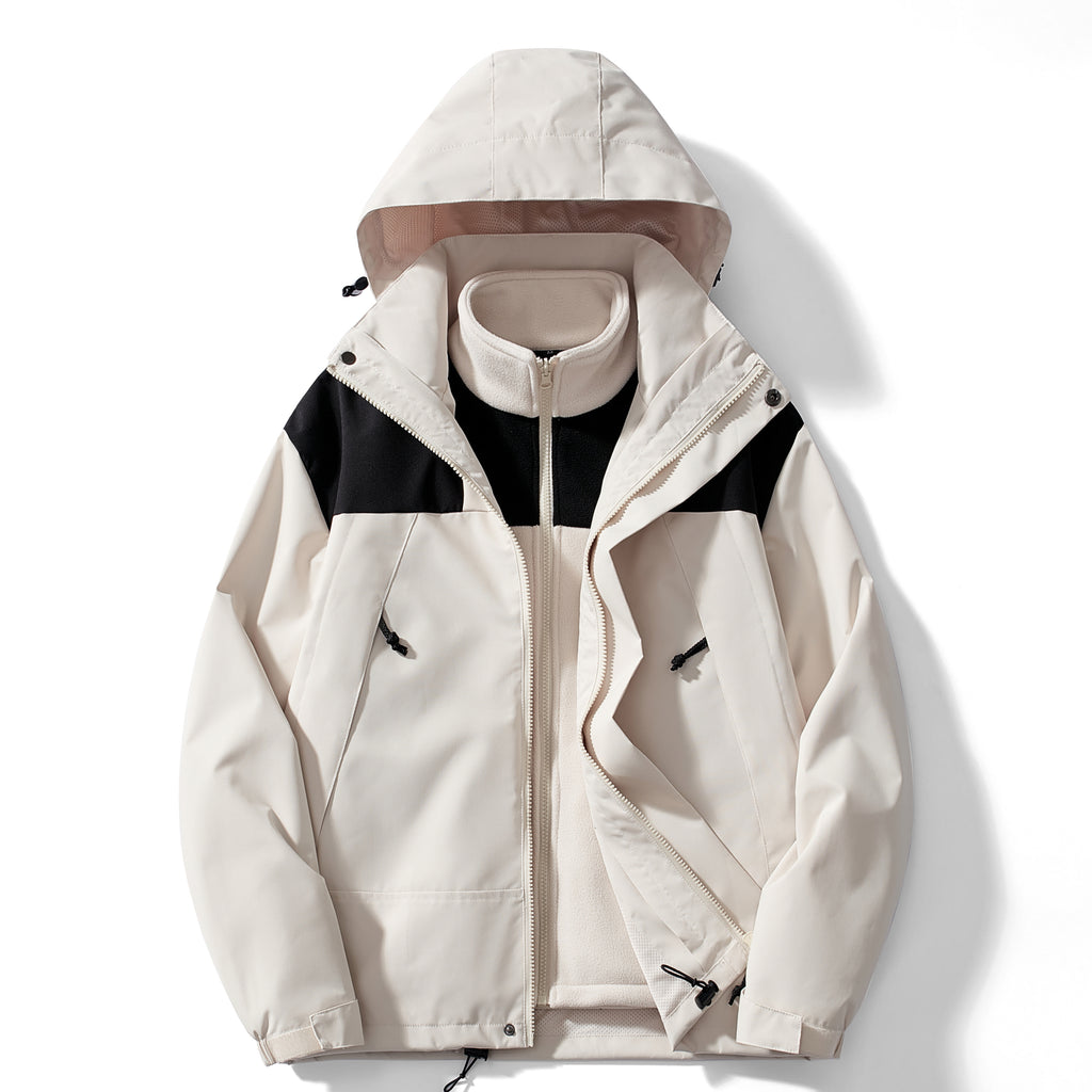 Women's 3-in-1 Outdoor Sports Jacket - Windproof, Waterproof, and Perfect for Mountaineering and Skiing