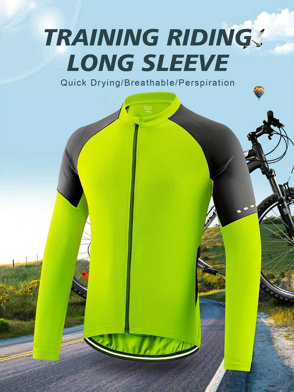 Quick-drying Breathable Men's Cycling Jersey with Pocket and Zipper