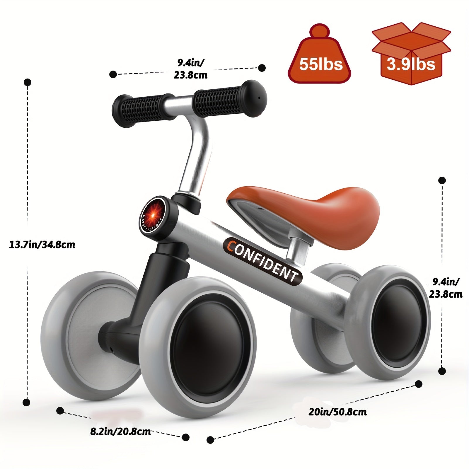 Baby Balance Bike for 1 Year Old Boys Girls, Riding Toys for Toddlers, No Pedal Bicycle, 12-36 Months Kids First Bike, Best Gift for Birthday, Christmas, Halloween
