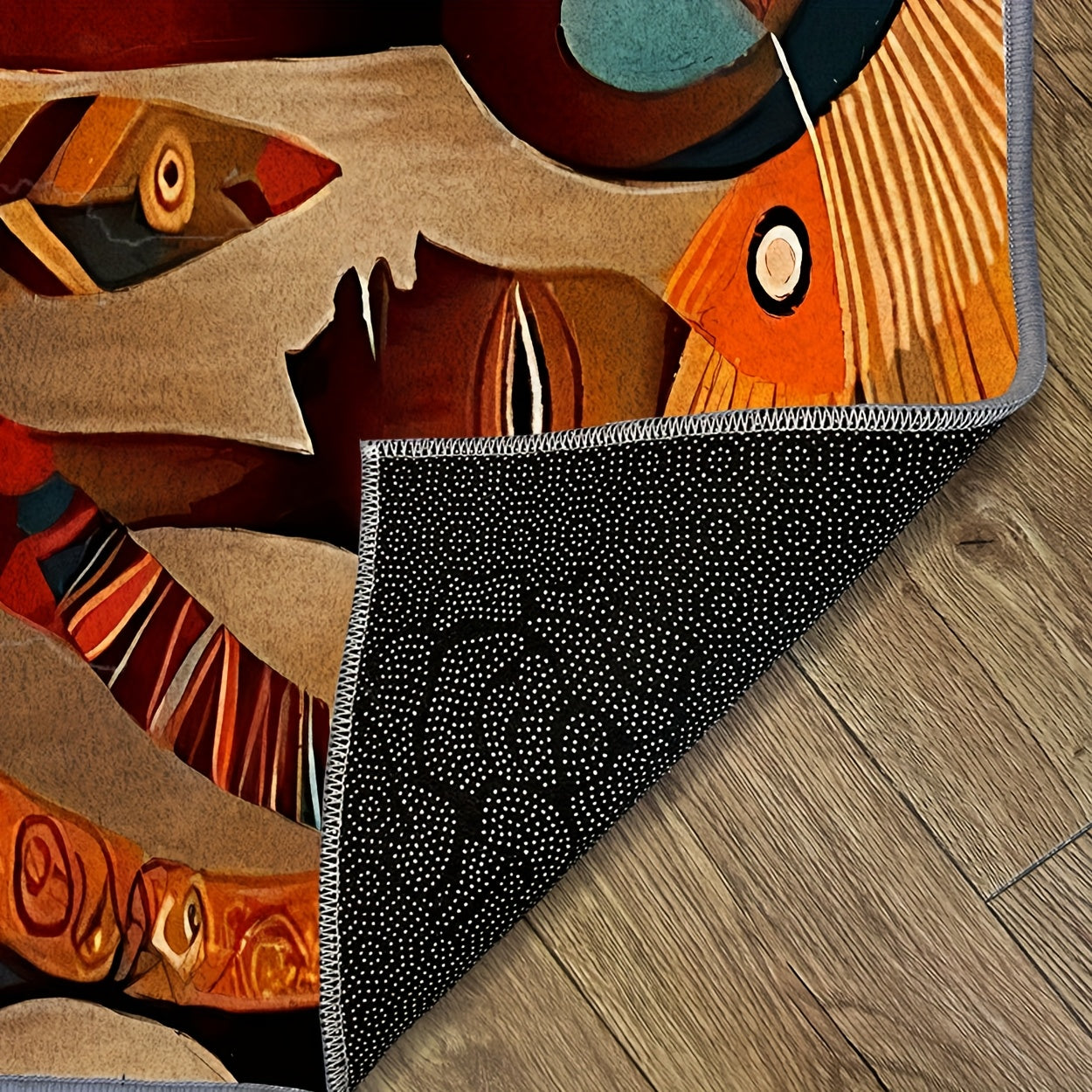 Vibrant Abstract Design Decorative Mat - Soft, Durable, Machine Washable, Non-Slip Backing, 7mm Thick, 800g/sq.m, Perfect for Kitchen, Living Room, Bedroom, Bathroom, and Outdoor Spaces, Rugs for Living