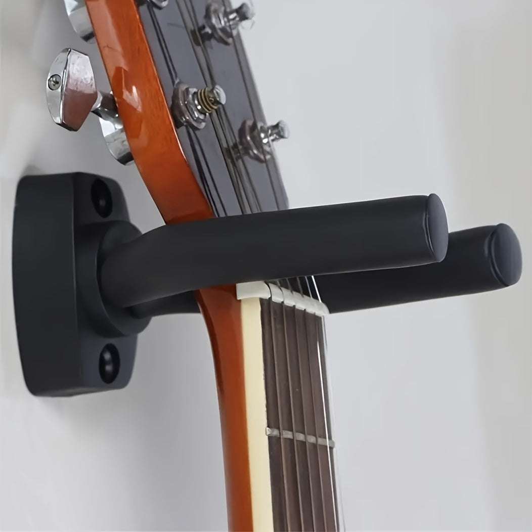 1/2 pcs Guitar Wall Mount Hanger Black Guitar Hanger Wall Hook Holder Stand Display with Screws - Easy to Install - Fits All Size Guitars, Bass, Mandolin, Banjo, Ukulele