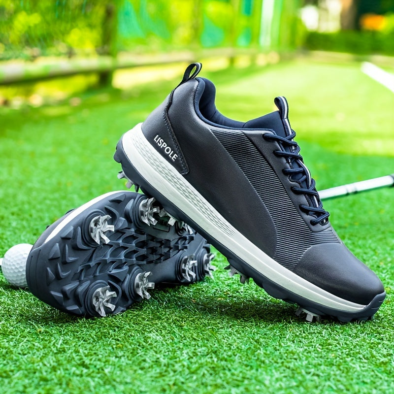Men's Non-slip Spiked Golf Shoes, Professional Lace Up Sports Sneakers For Golf Training