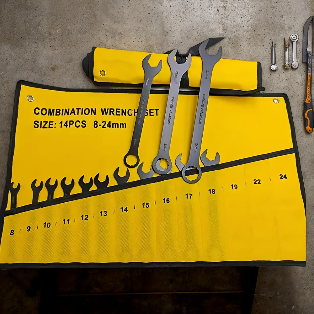 14pcs Industrial-Grade Dual-Purpose Combination Wrench Set