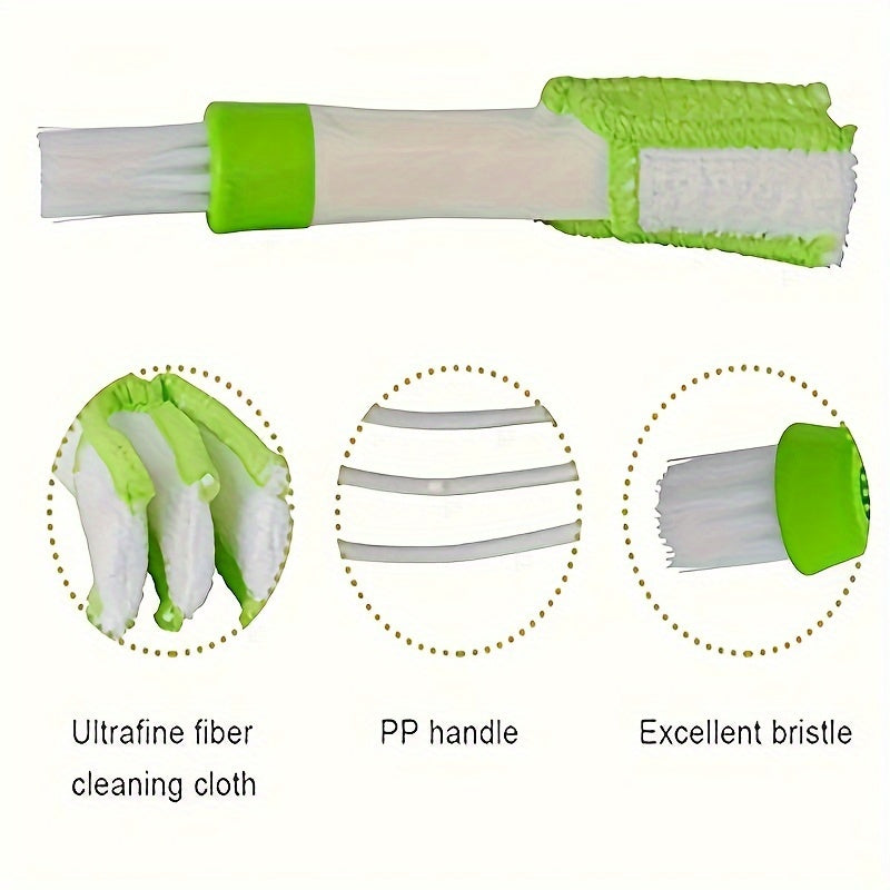 2-in-1 Car Vent Cleaning Brush - Multi-Functional Air Conditioner & Blinds Duster, Detachable and Washable for Door Partitions & Hard-to-Reach Corners