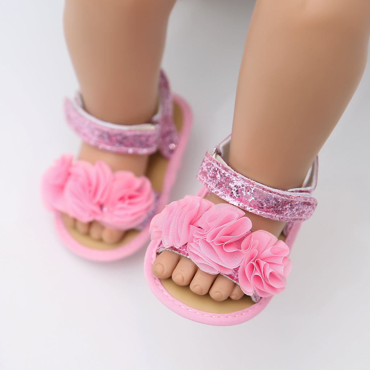 Adorable Baby Girl's Floral Sandals - Breathable, Comfortable, and Durable Open-Toe Shoes for Newborn, Infant,