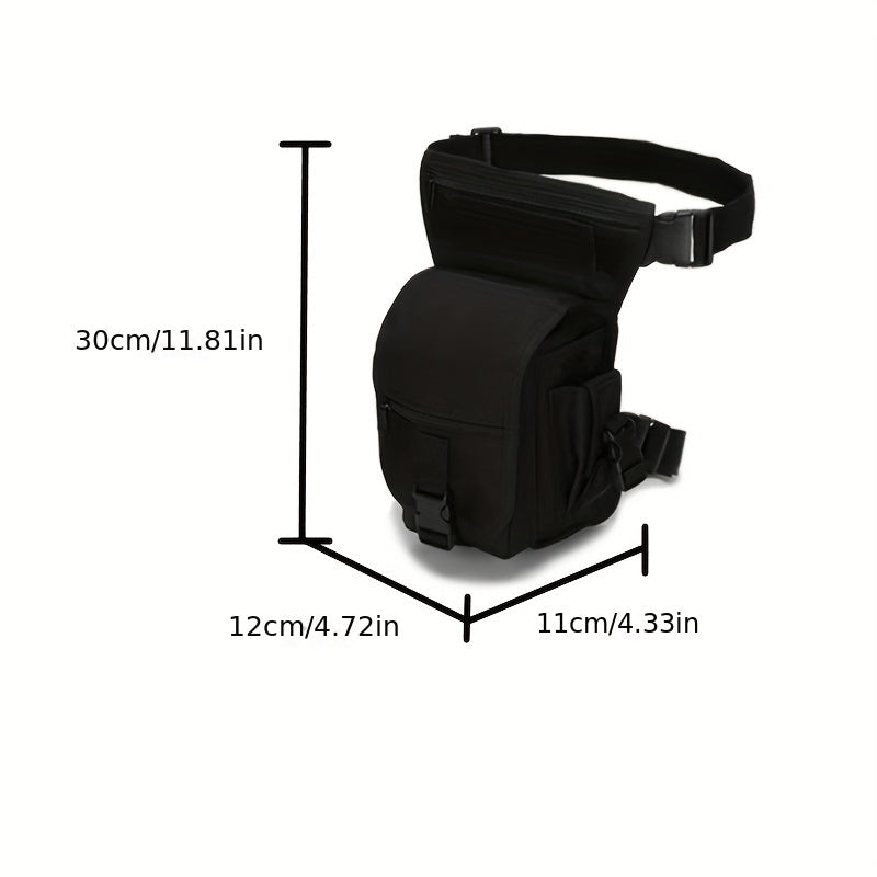 Trendy Versatile Waist & Thigh Bag: Nylon, Secure Zip, Ideal for Travel, Sports, & Motorcycle Riding - Compact & Durable