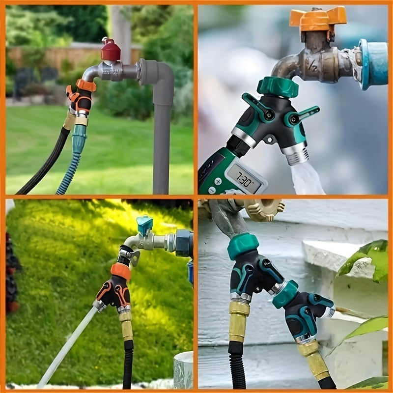 New Model Irrigation Dual-Direction Soft Hose Branch Connector, American Standard 3/4 Inch Garden Tap Branch Drip Irrigation Adapter Splitter