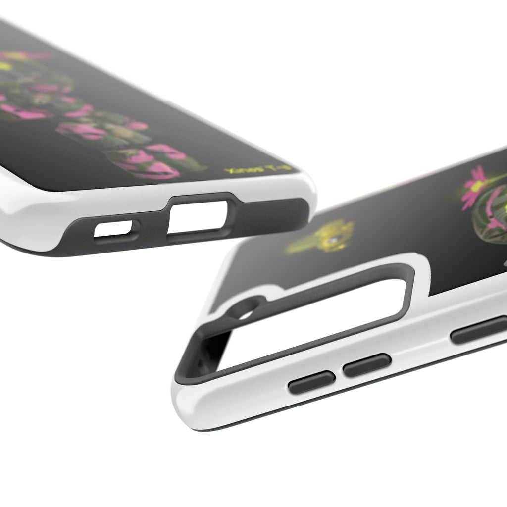 Phone Case — Cute Camouflage Robot Gurl with Flower & Bee Protective Tough Case