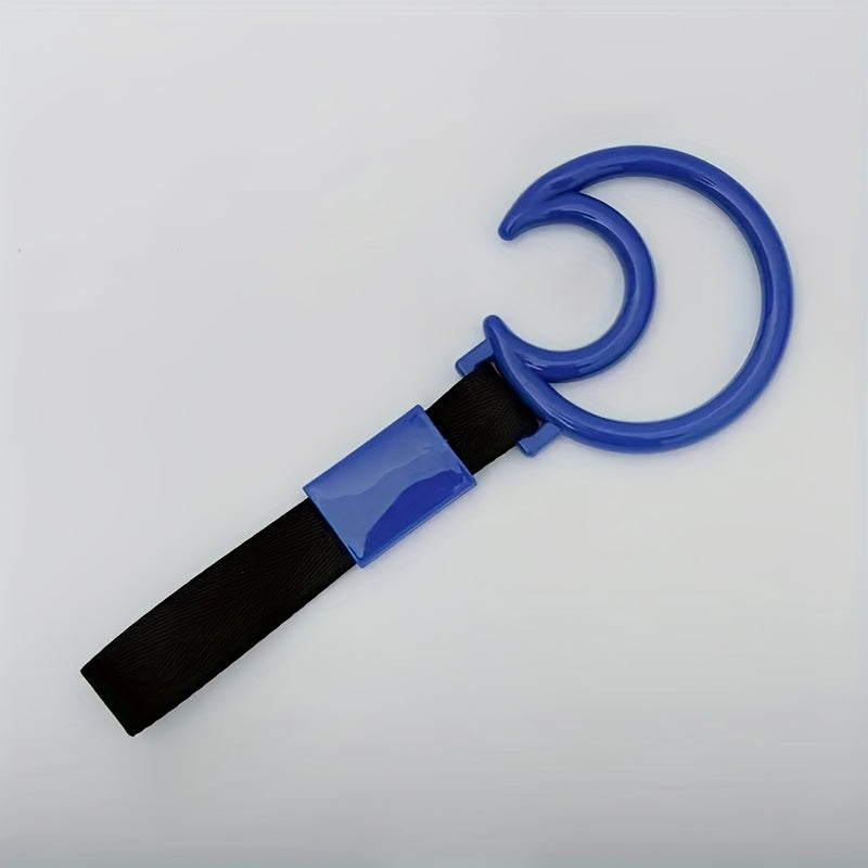 JDM Racing Moon Anti Static Car Pendant - Durable PVC & Nylon Drift Pendant with Safety Warning Ring, Multi-functional Automotive Traction Strap | Decorative & Functional Automotive Accessory