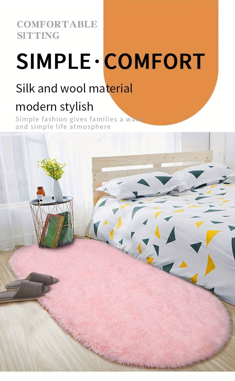 Luxurious Light Gray Plush Bedroom Mat - Soft, Skin-Friendly & Easy Care, Non-Slip Backing, Cozy Warm Mat for Home Decor, Rugs for Bedroom