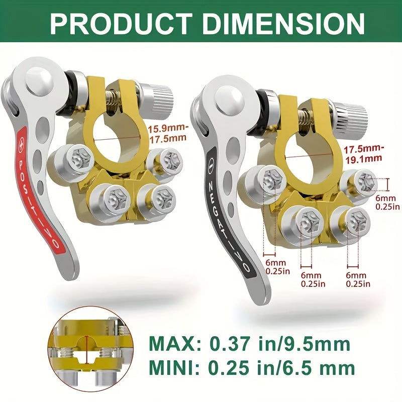 [Brass Quick Connectors] 1 Pair Corrosion Resistant Brass Quick Disconnect Cable Connectors