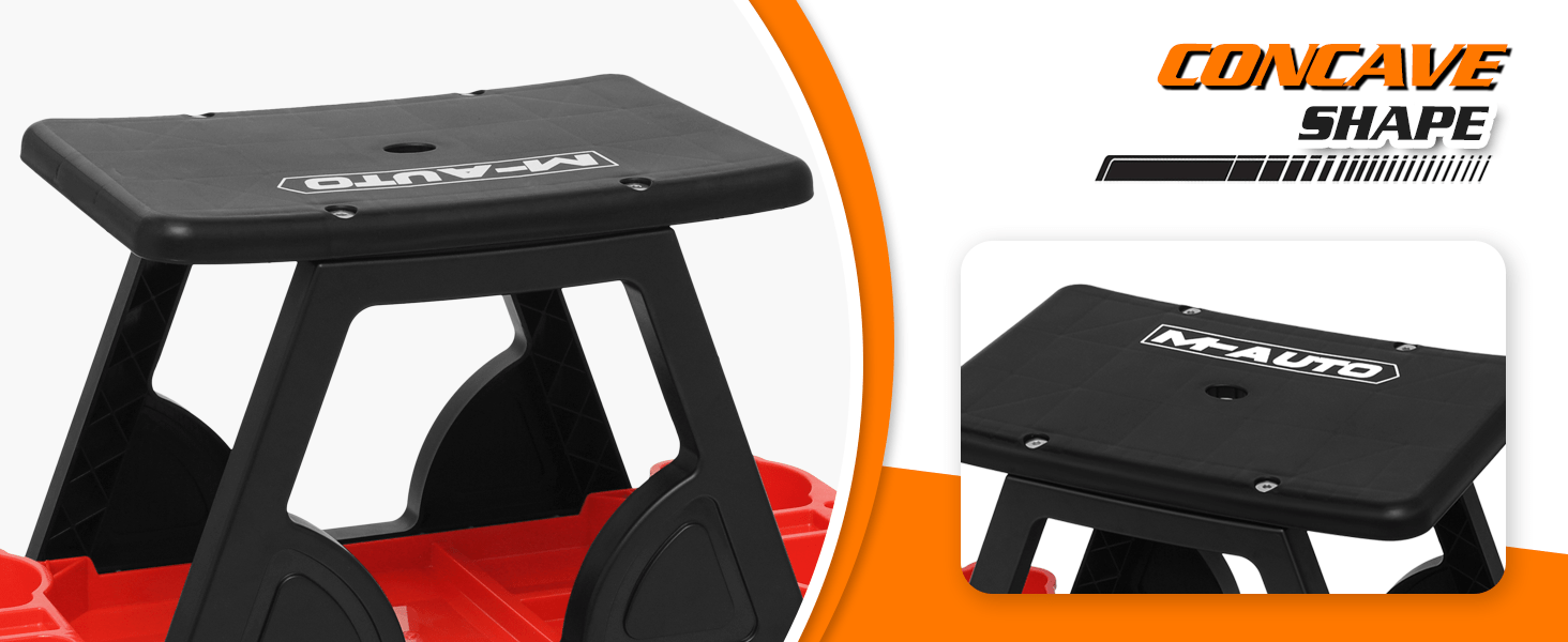 Mechanics Stool with Wheels, Roller Creeper Seat with Tools Storage Tray, Seat Chair for Home Garage DIY Automotive, 300 lbs Capacity