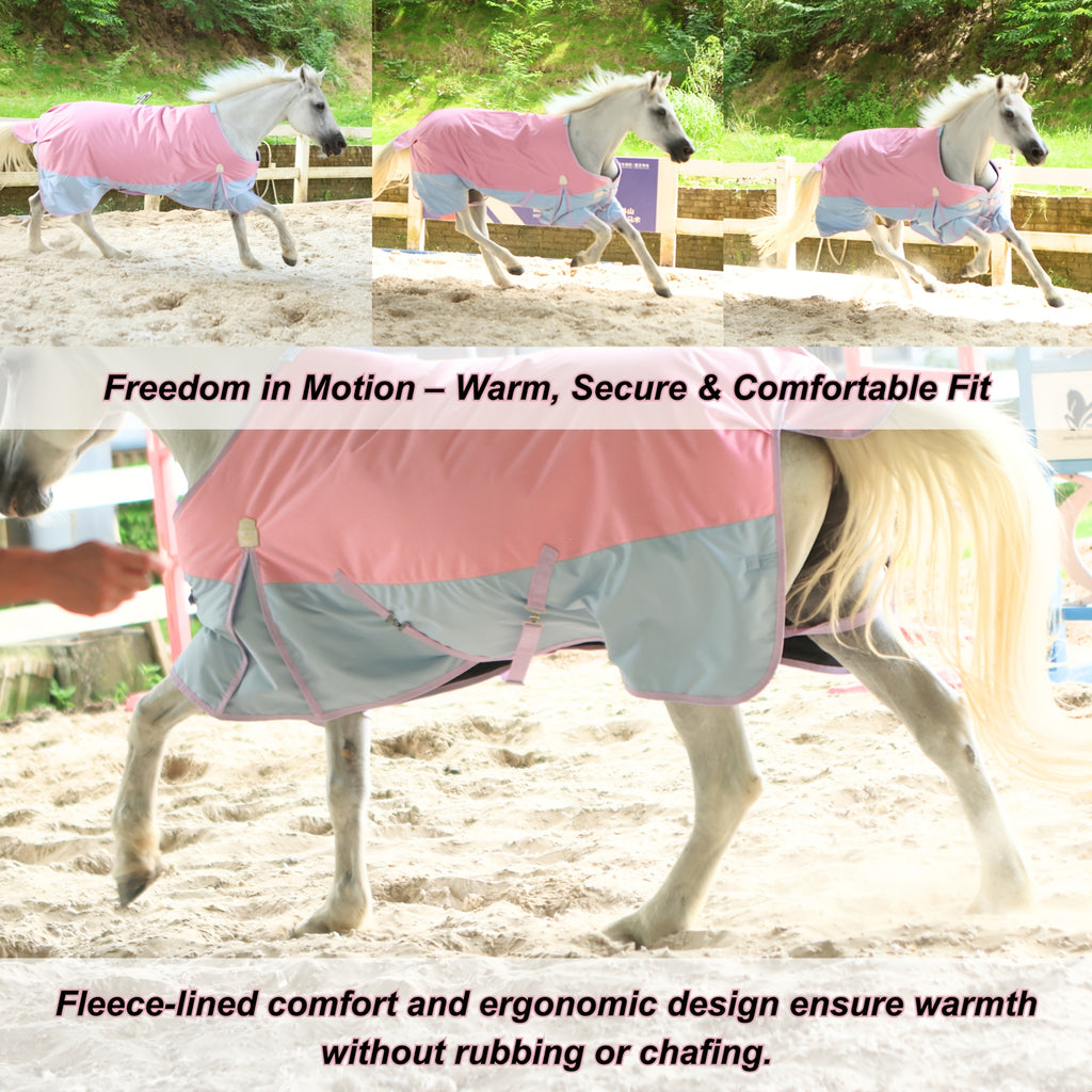 BARN & STABLE Heavy-Duty 600D Waterproof Horse Blanket - 3000mm/3000mvp Winter Turnout Rug with 200g Fill, & Adjustable Fit, All-Weather Horse Cover for Horses (Arabian, Thoroughbred, Shetland) - Durable Equestrian Gear, Hors