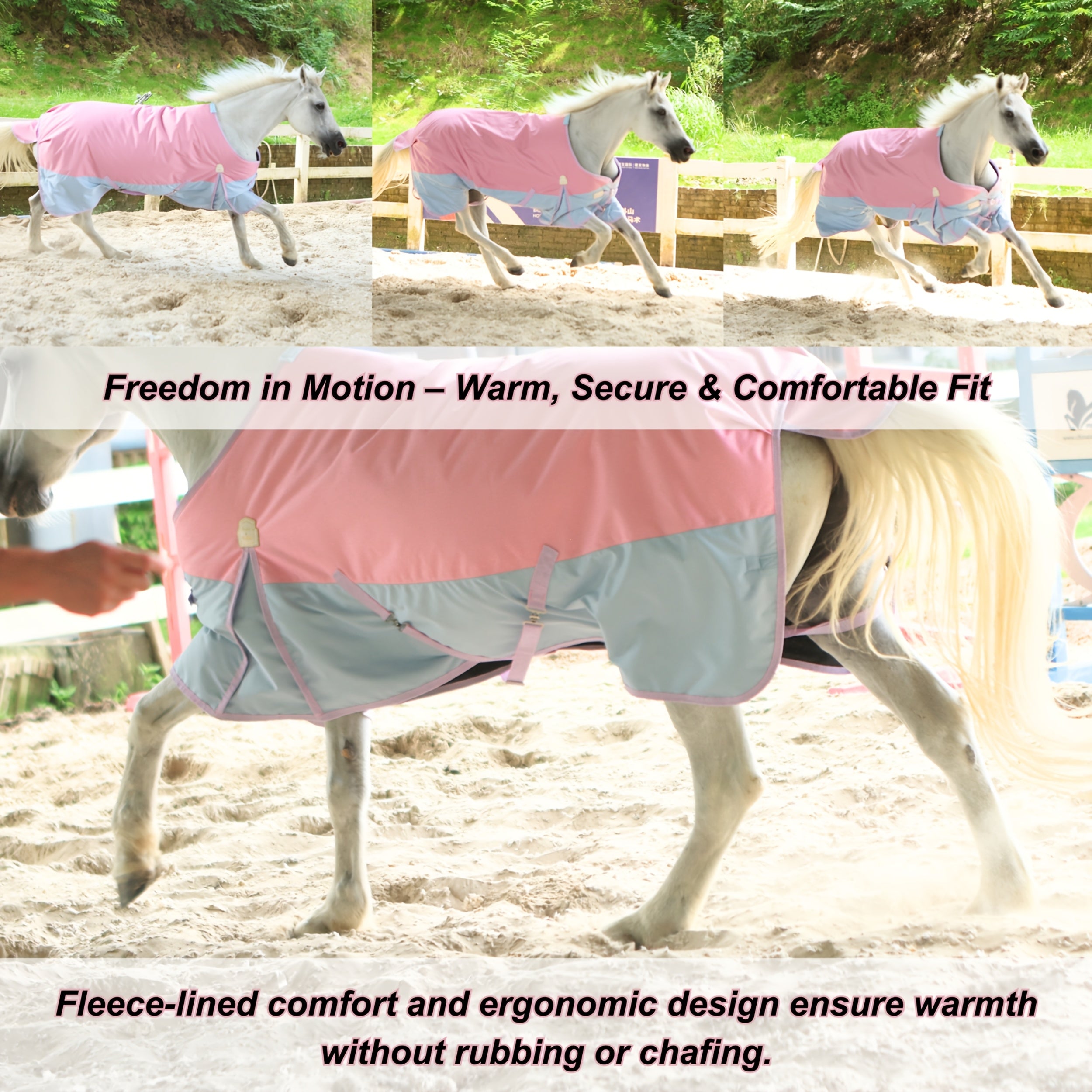 BARN & STABLE Heavy-Duty 600D Waterproof Horse Blanket - 3000mm/3000mvp Winter Turnout Rug with 200g Fill, & Adjustable Fit, All-Weather Horse Cover for Horses (Arabian, Thoroughbred, Shetland) - Durable Equestrian Gear, Hors
