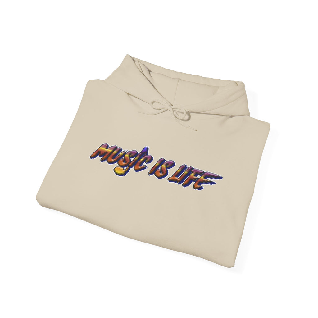 Music Is Life Hoodie — Colorful Watercolor Note Graphic Pullover