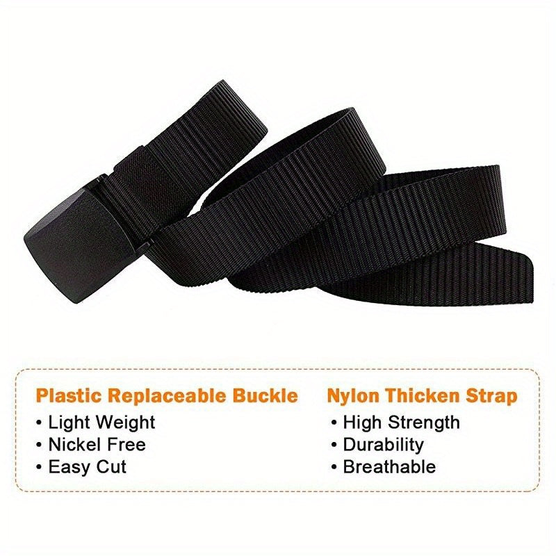 1pc Men's Automatic Buckle Tactical Canvas Belt For Work, Outdoor Sports, Military