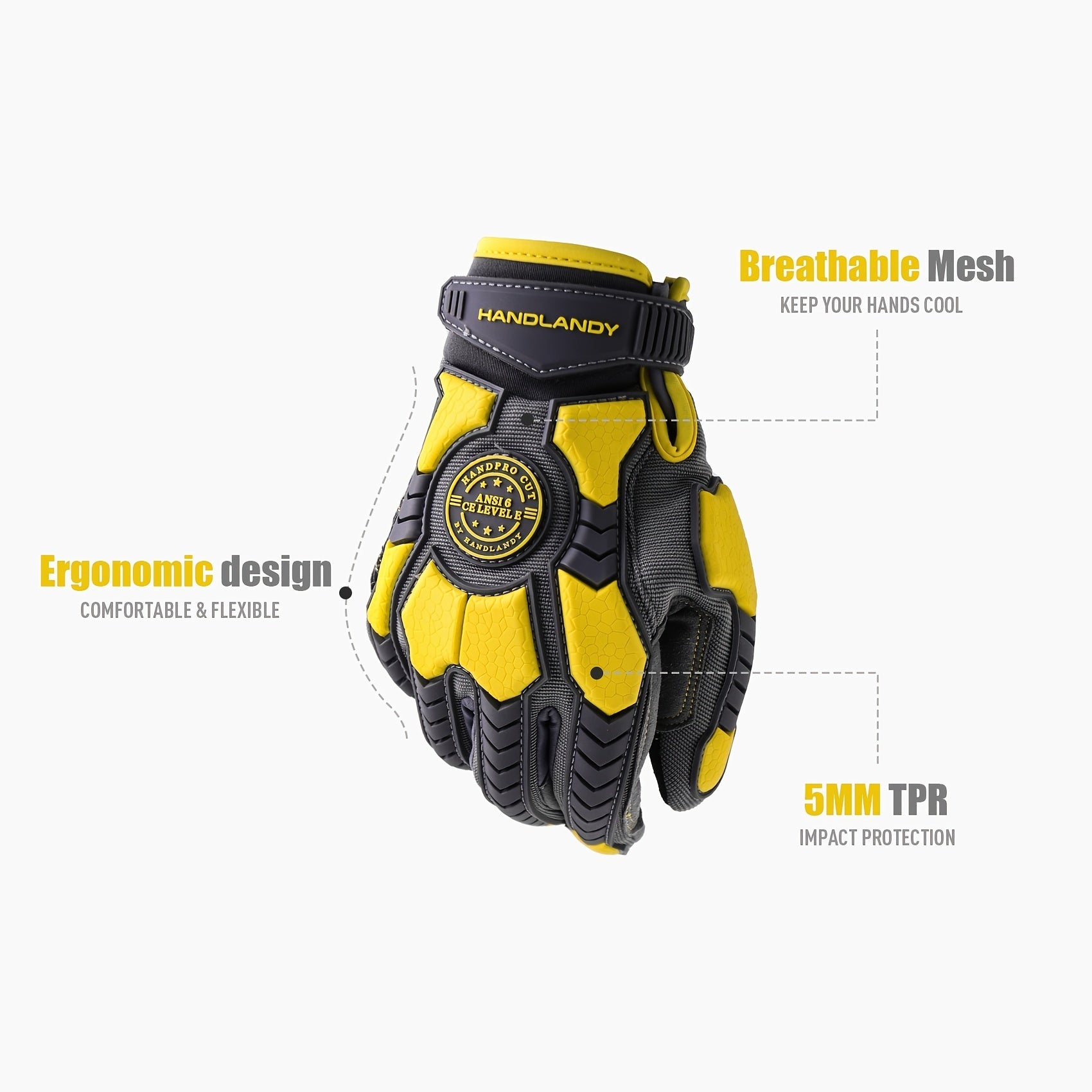 [Gripenhanced Gloves] Heavy-Duty Work Gloves, TPR Protective Impact Gloves, Cut-Resistant Utility Mechanical Gloves, Touchscreen Compatible.
