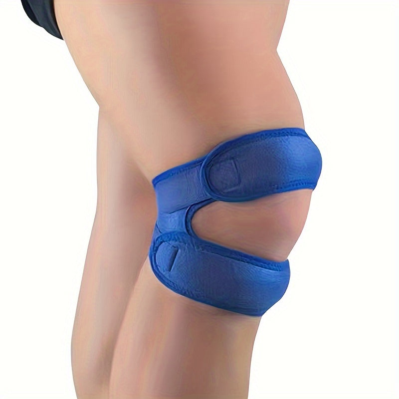 1pc FlexiSupport Elastic Knee Brace, Polyester & Nylon High Stretch Patella Stabilizer, Pull-On Knee Pad for Sports, Cycling, Mountaineering, Basketball, Soccer - Uncharged Knee Support Strap