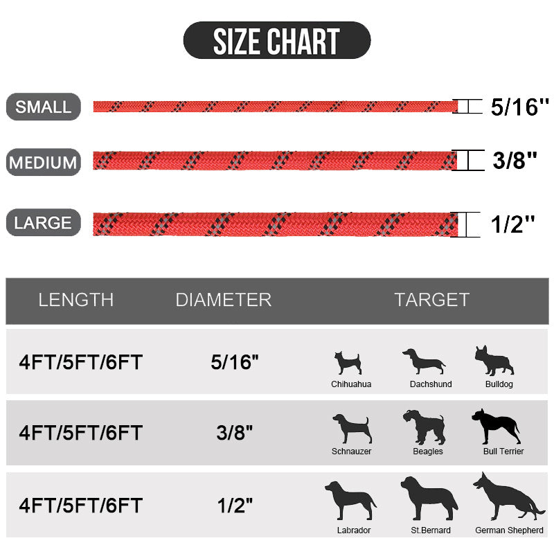 JOYTALE Reflective Dog Leash with Comfortable Padded Handle - Ideal for Small, Medium, and Large Dogs - 4/5/6 FT Length Options Available