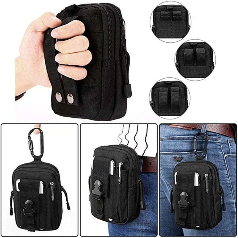 Men's Tactical Slim Fanny Pack - High Quality Oxford Fabric, Adjustable Straps, Multiple Pockets for Smartphones, Wallets & Keys, Ideal for Travel, Hiking & Outdoor Sports