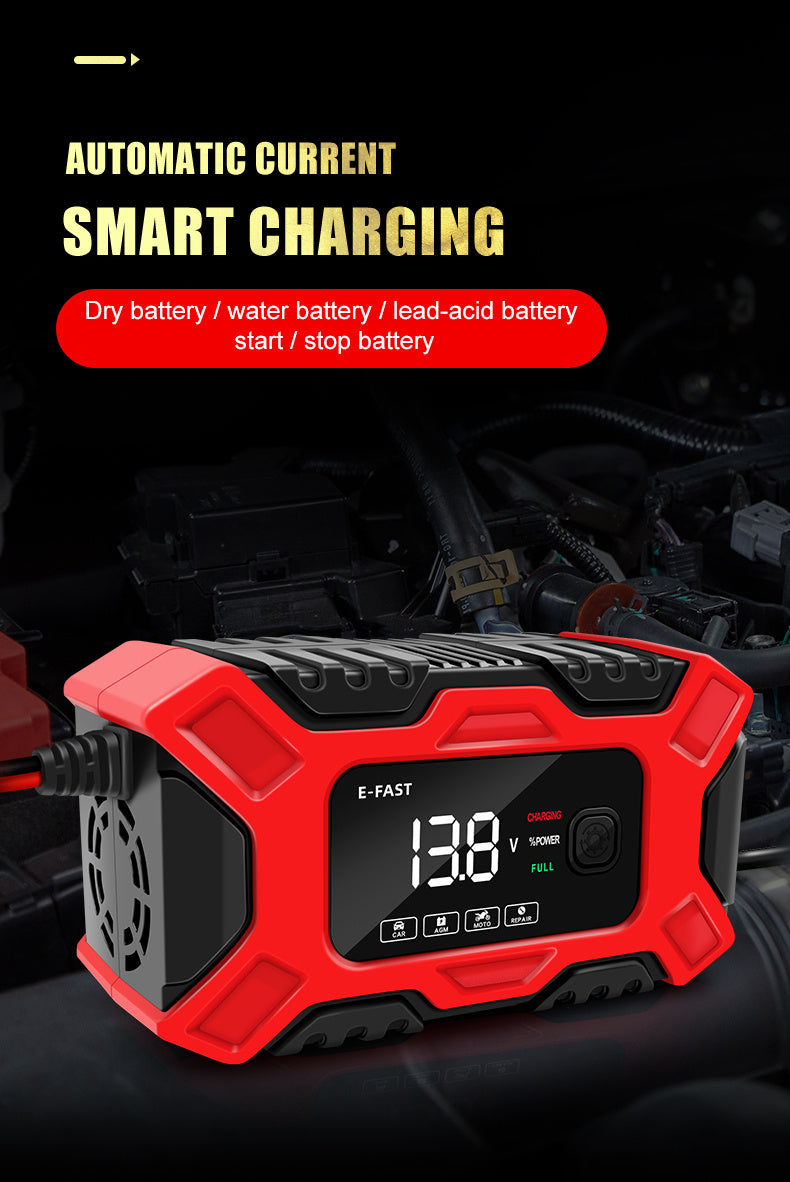 [Besper Smart Battery Charger] Besper 12V 6A Smart Battery Charger - Automatic Pulse Repair - AGM/Gel/Lead Acid Compatible for Cars, Trucks, Motorcycles & Lawn Mowers