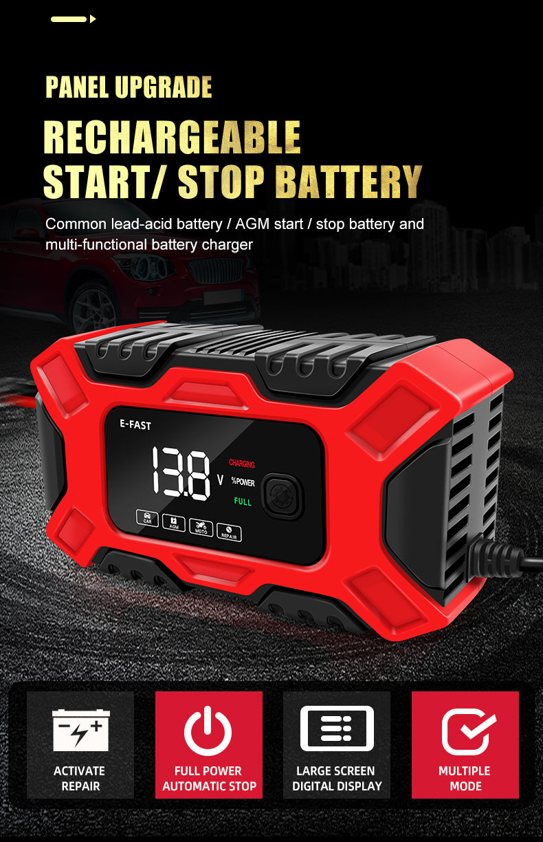 [Besper Smart Battery Charger] Besper 12V 6A Smart Battery Charger - Automatic Pulse Repair - AGM/Gel/Lead Acid Compatible for Cars, Trucks, Motorcycles & Lawn Mowers