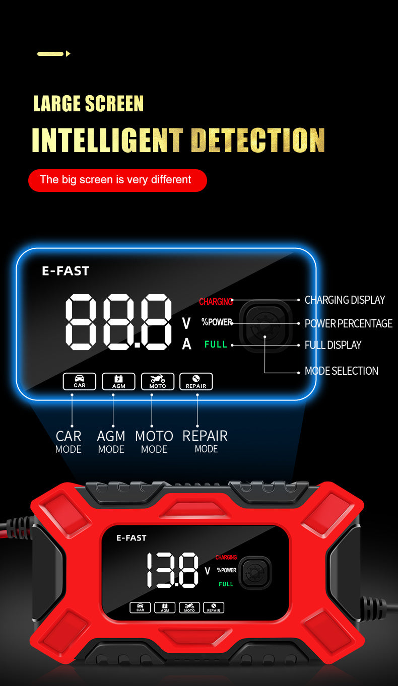 [Besper Smart Battery Charger] Besper 12V 6A Smart Battery Charger - Automatic Pulse Repair - AGM/Gel/Lead Acid Compatible for Cars, Trucks, Motorcycles & Lawn Mowers