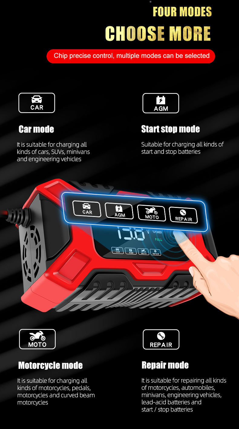 [Besper Smart Battery Charger] Besper 12V 6A Smart Battery Charger - Automatic Pulse Repair - AGM/Gel/Lead Acid Compatible for Cars, Trucks, Motorcycles & Lawn Mowers