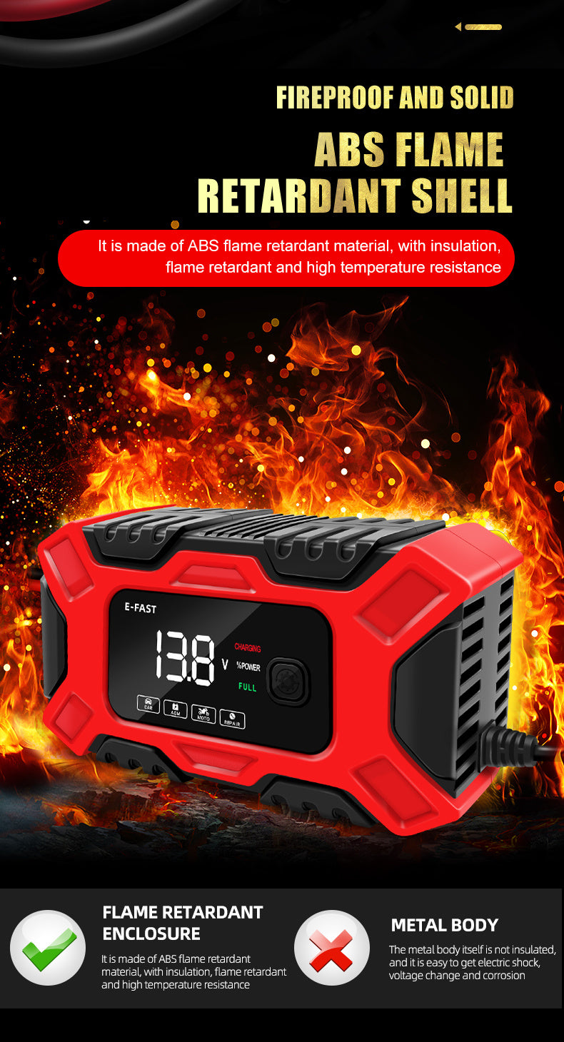 [Besper Smart Battery Charger] Besper 12V 6A Smart Battery Charger - Automatic Pulse Repair - AGM/Gel/Lead Acid Compatible for Cars, Trucks, Motorcycles & Lawn Mowers