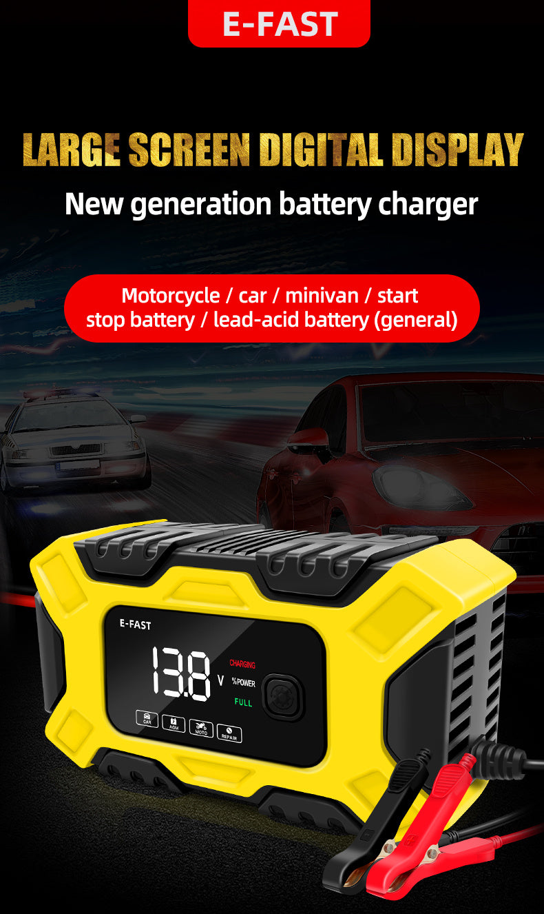 [Besper Smart Battery Charger] Besper 12V 6A Smart Battery Charger - Automatic Pulse Repair - AGM/Gel/Lead Acid Compatible for Cars, Trucks, Motorcycles & Lawn Mowers