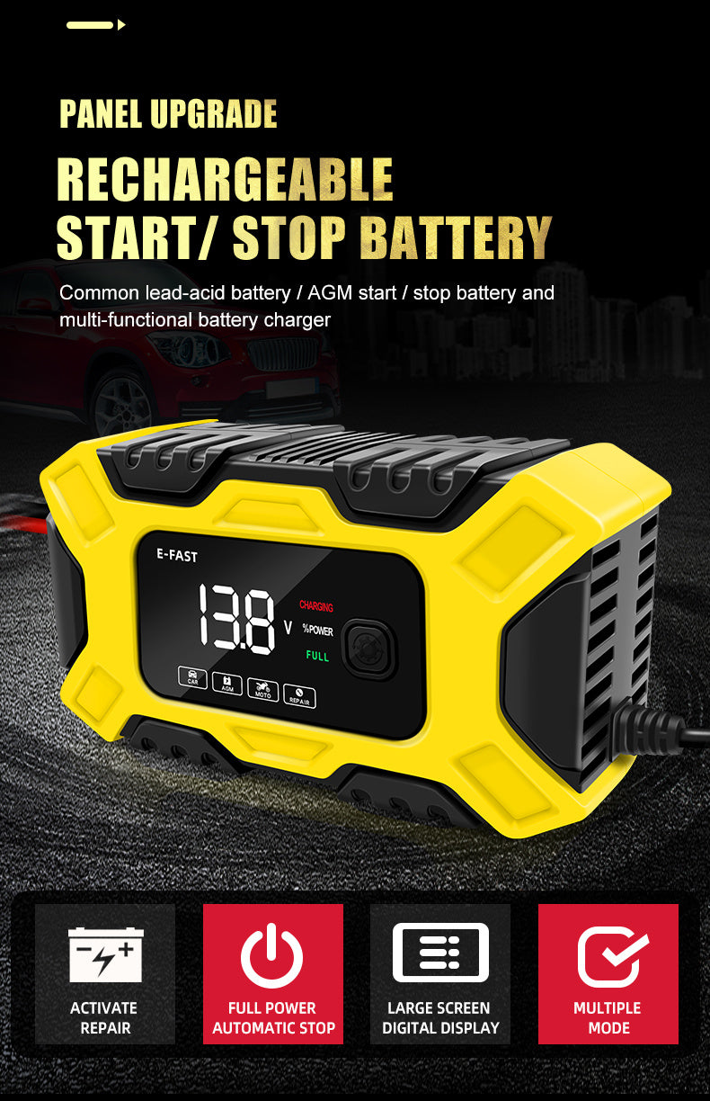 [Besper Smart Battery Charger] Besper 12V 6A Smart Battery Charger - Automatic Pulse Repair - AGM/Gel/Lead Acid Compatible for Cars, Trucks, Motorcycles & Lawn Mowers