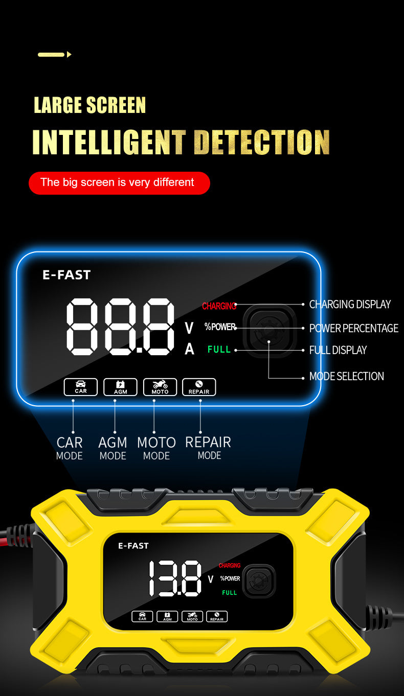[Besper Smart Battery Charger] Besper 12V 6A Smart Battery Charger - Automatic Pulse Repair - AGM/Gel/Lead Acid Compatible for Cars, Trucks, Motorcycles & Lawn Mowers
