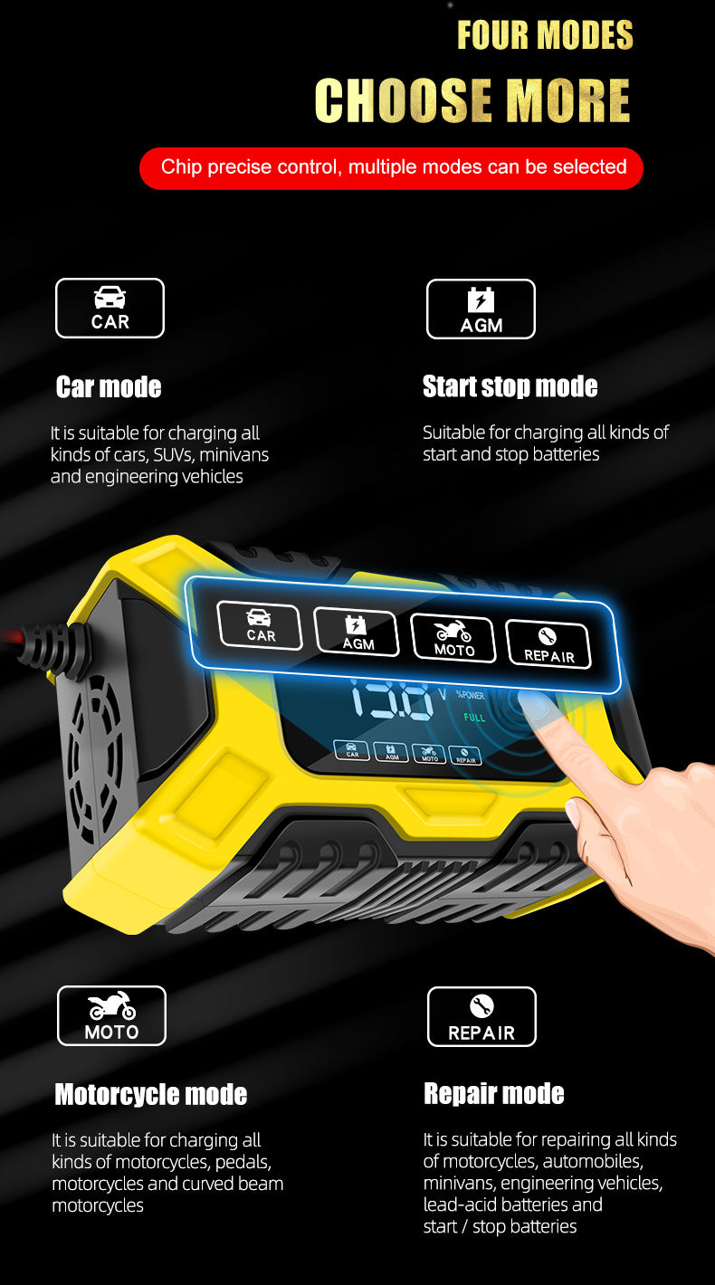 [Besper Smart Battery Charger] Besper 12V 6A Smart Battery Charger - Automatic Pulse Repair - AGM/Gel/Lead Acid Compatible for Cars, Trucks, Motorcycles & Lawn Mowers