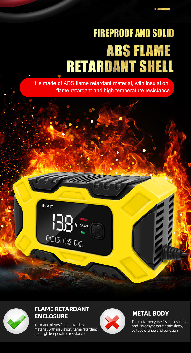 [Besper Smart Battery Charger] Besper 12V 6A Smart Battery Charger - Automatic Pulse Repair - AGM/Gel/Lead Acid Compatible for Cars, Trucks, Motorcycles & Lawn Mowers