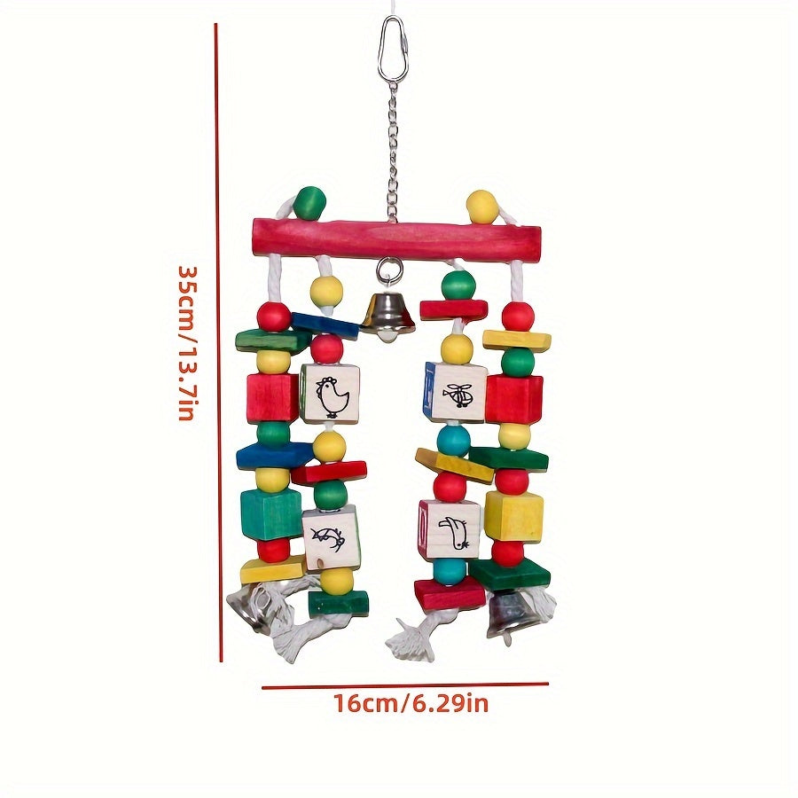 Parrot Toy Chew Grinding Teeth Colorful Wooden Blocks Letter Blocks Small and Medium Parrot Love Bird Toys