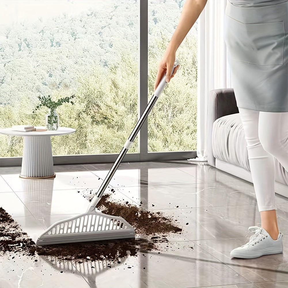 Multifunctional Magic Silicone Broom - Adjustable Rotatable Head, Effective Glass and Fine Dust Sweeper, Perfect for Hard Floor Cleaning, Durable Plastic Handle