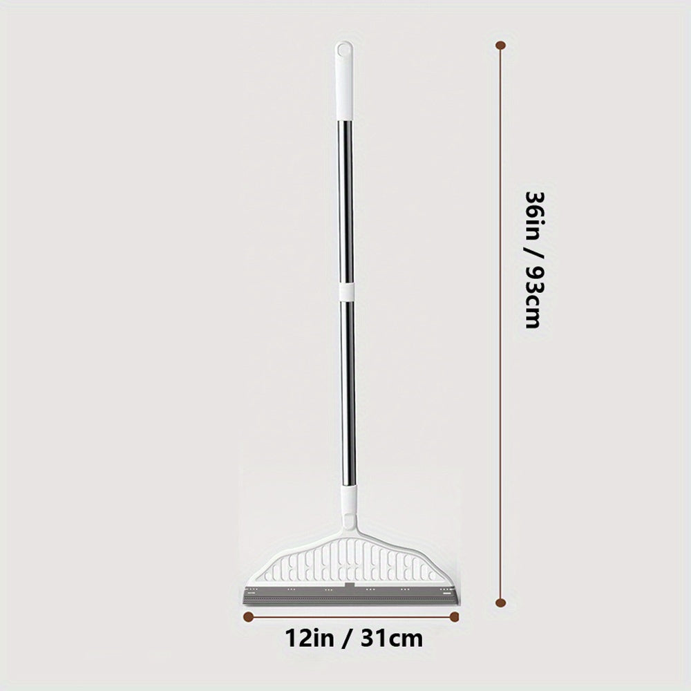 Multifunctional Magic Silicone Broom - Adjustable Rotatable Head, Effective Glass and Fine Dust Sweeper, Perfect for Hard Floor Cleaning, Durable Plastic Handle