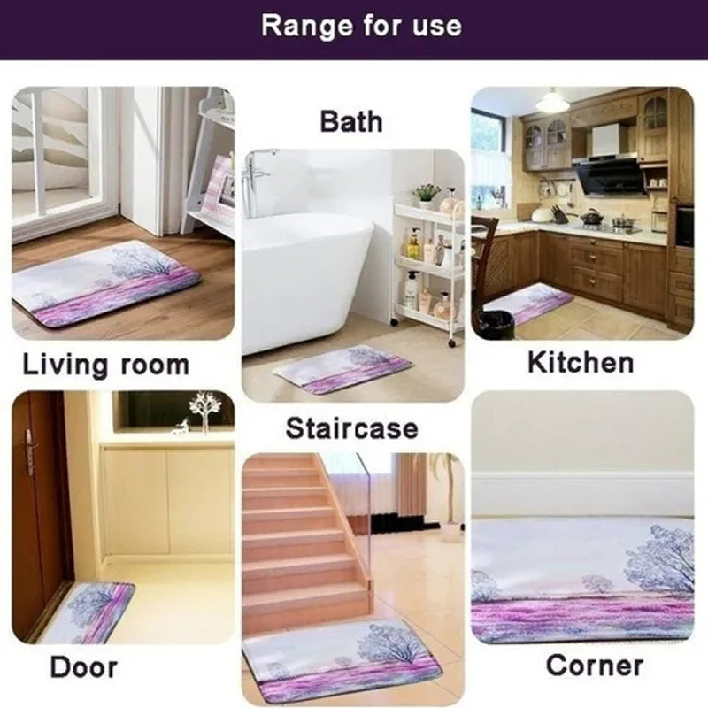 1pc Non Slip Bath Rugs Sponge Foam Rug, Durable Flannel Mat Bright 3D Print Rug, Seashell Print Mats For Laundry Room And Kitchen, Beach Starfish Scallop Decor Carpet
