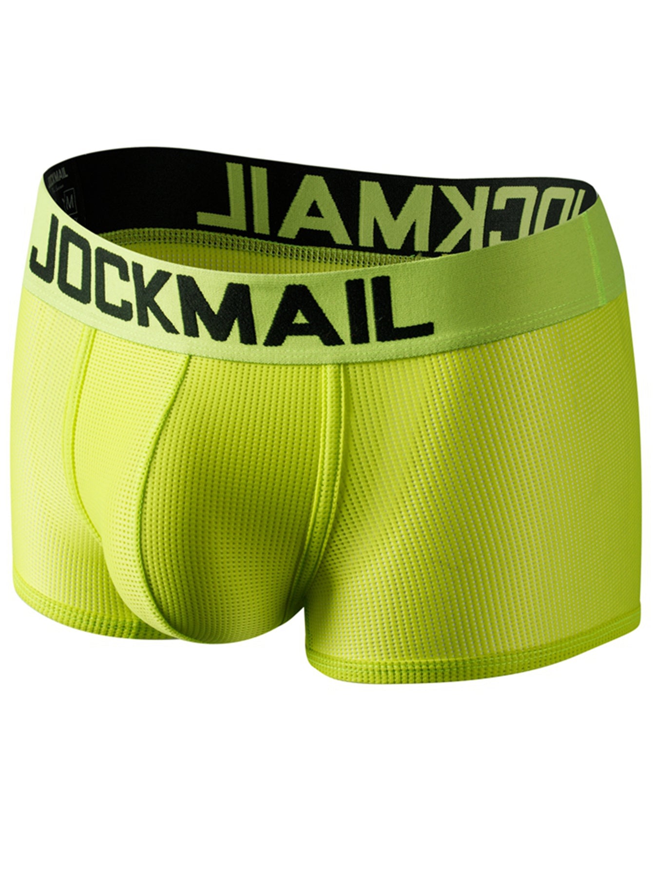 4pcs JOCKMAIL Sexy Neon Low Waist Mesh Breathable Boxer Briefs - Quick Dry, Medium Stretch,