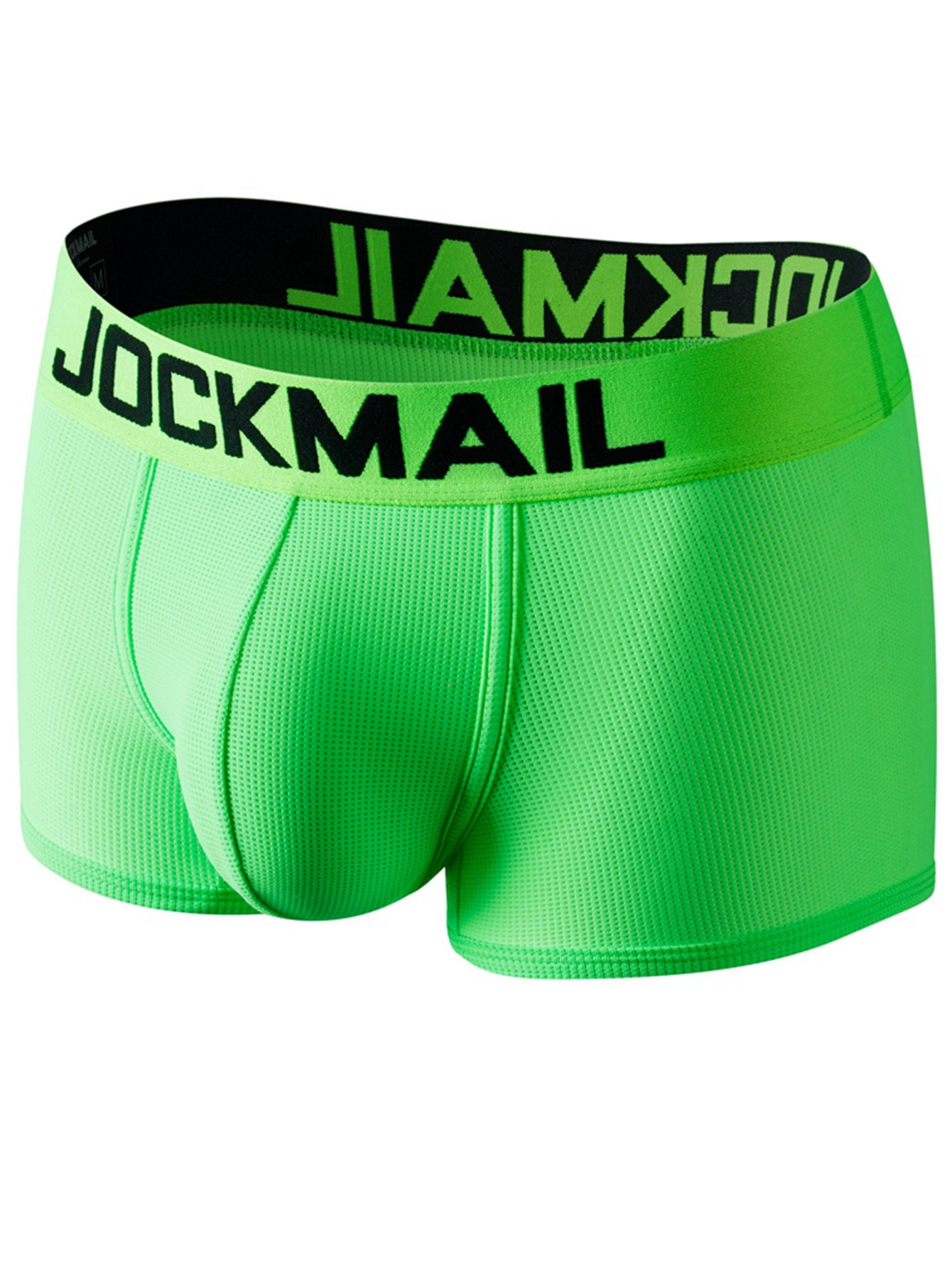 4pcs JOCKMAIL Sexy Neon Low Waist Mesh Breathable Boxer Briefs - Quick Dry, Medium Stretch,