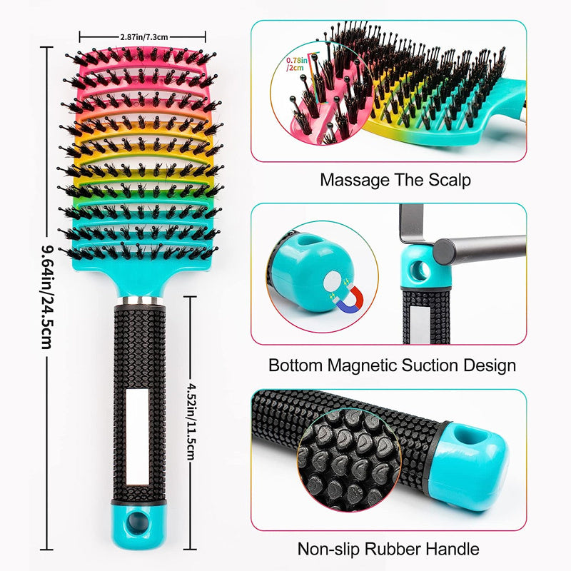 1pc Curved Vented Professional Detangling Hair Brush | Magic Scalp Massage Comb for Women