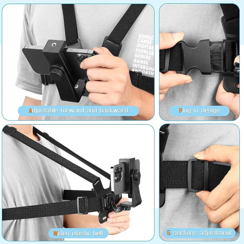 6 In 1 Sports Camera Chest Strap Accessories Chest Fixed Bracket First Person Angle Shooting Bracket