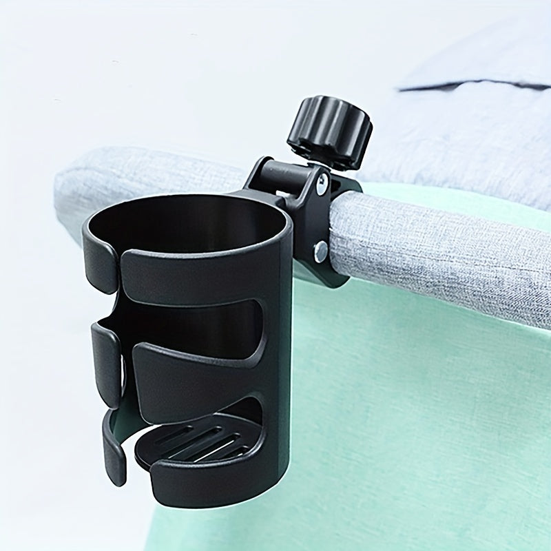 1pc Rotatable Black Bottle & Cup Holder - Durable PP Material, Secure Clamp Design for Bicycles & Carts, Ideal for Outdoor Sports Hydration
