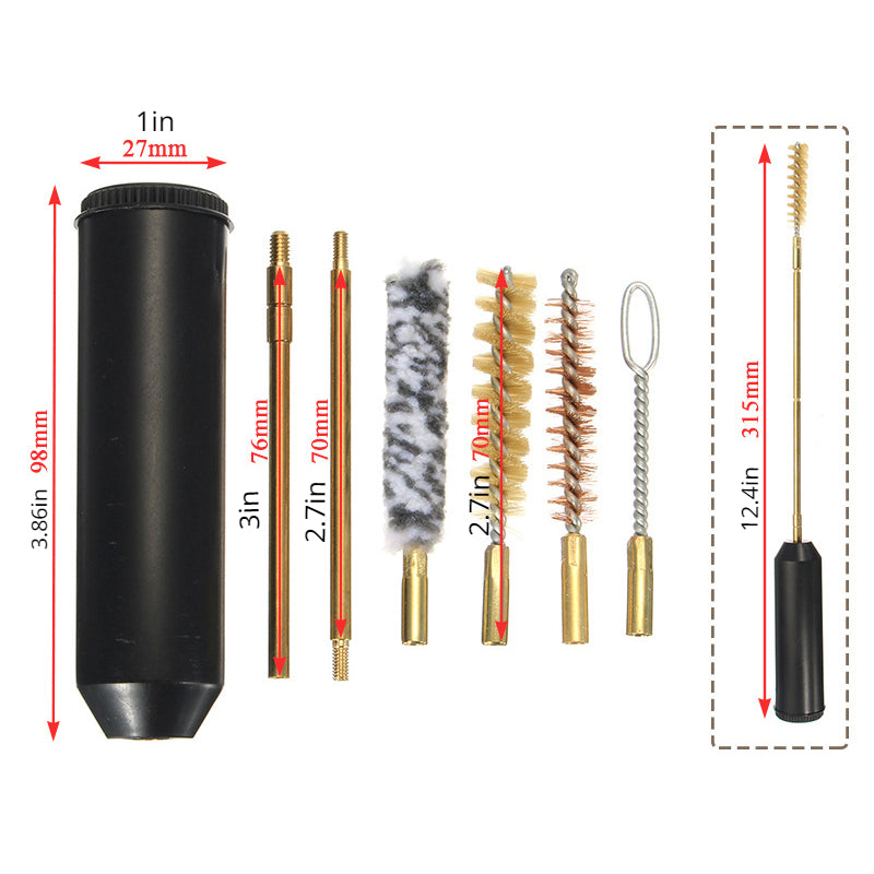 9mm Gun Cleaning Kit - High-Density Bristle Brush Set (6pcs) - Premium Firearm Maintenance Tool for Ultimate Weapon Care