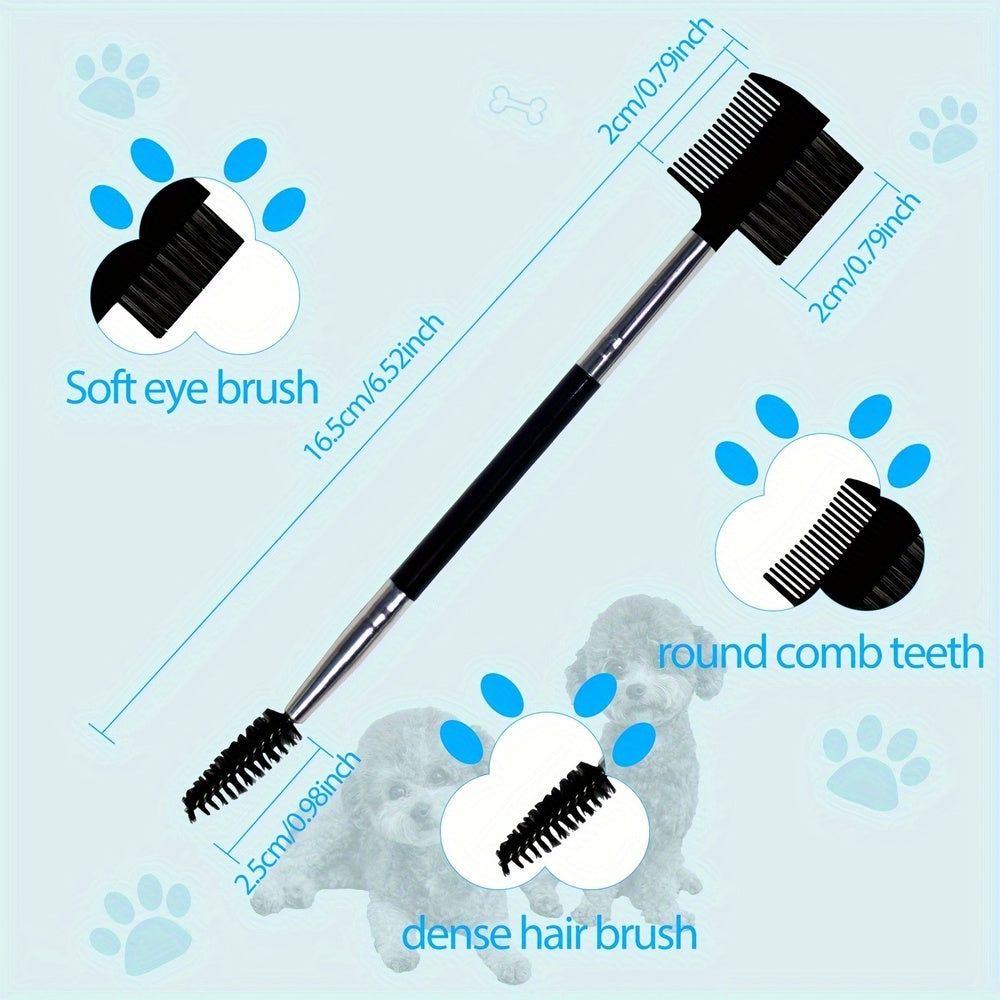 2PCS Dog Tear Comb, Double-Head Dog Eye Brush Dog Eye Cleaning Comb Brush Dog Facial Grooming Comb For Small Dog Cat Tear Stain Remove